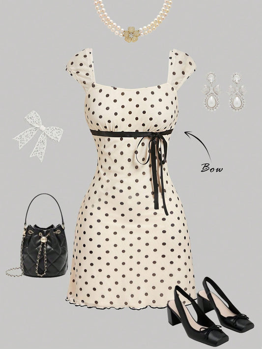 Vestido de puntos talla s